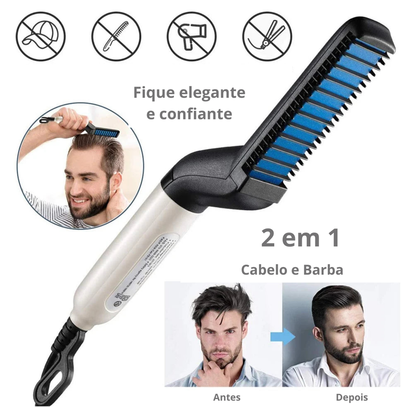 Chapinha/Pente Modelador Portátil Para Cabelo E Barba