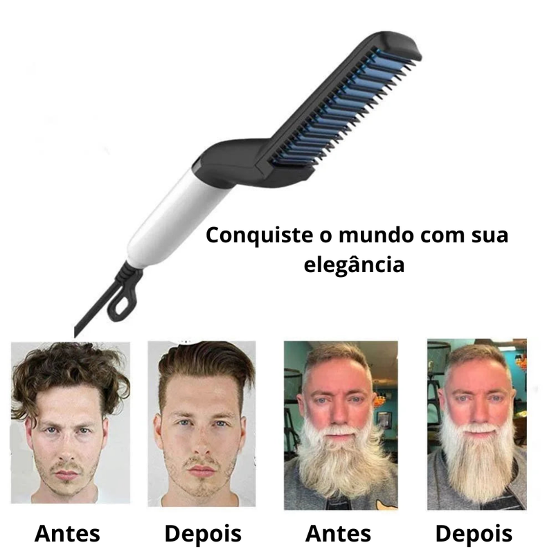 Chapinha/Pente Modelador Portátil Para Cabelo E Barba