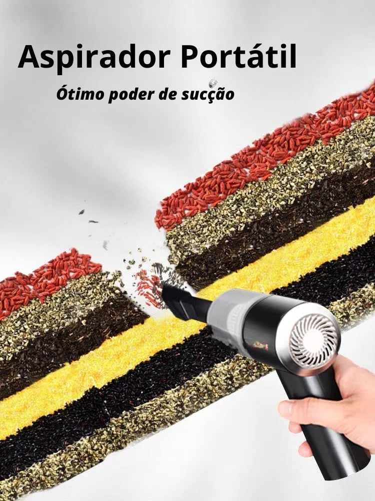 Mini Aspirador de Pó Full Premium Vacuum Cleaner Para Carros e Residências